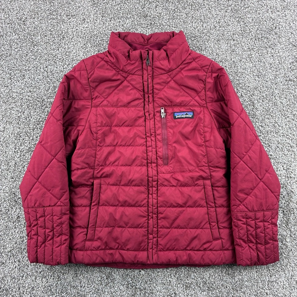 Patagonia Nano Puff Jacket Kids XS 5-6 Burgundy Red Quilted Puffer